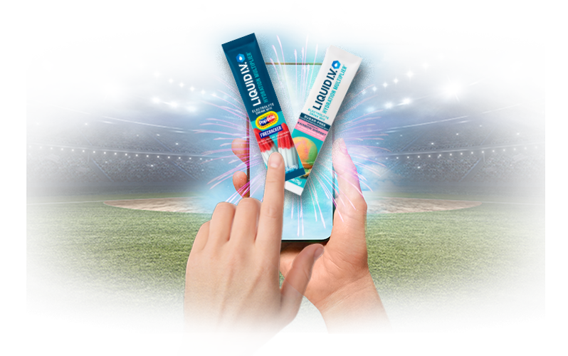 Person holding Liquid IV packets