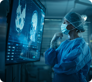 Doctor examining xrays